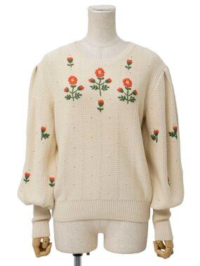 Gucci | Sweaters | Gucci Rose Pink Crew Neck Knit Black Beadwork